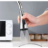 Kitchen Faucet Nozzle, 360 Degree Rotation Rotating Mixer Tap Sprayer, ABS material, 3 Spray Modes, Silver/Black Finish Options