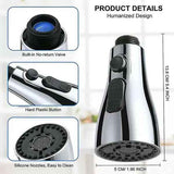 Promotional Spray for Kitchen Faucet 3 Spray Modes- 360 Degree Rotation Nozzle for Kitchen Faucet, Faucet Head, Sink Mixer Spray, Silver Finish In Australia - Darrahopens