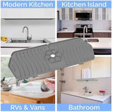 Faucet Mat for Kitchen Counter- Splash Guard, Bathroom Counter Pad, Silicone material, Grey In Australia - Darrahopens