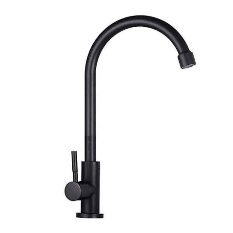 Kitchen Faucet Single Hole Bathroom Water Faucet Swivel Cold Water Faucet, durable and practical material, 360 Degree Rotation, Black Finish In Australia - Darrahopens