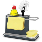 Sink storage/organizer with integrated drain, holder for sponge, brush, detergent and dishcloth, removable, regular size, Gray, Grey Finish In Australia - Darrahopens