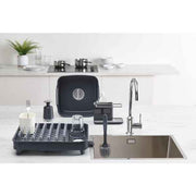 Sink storage/organizer with integrated drain, holder for sponge, brush, detergent and dishcloth, removable, regular size, Gray, Grey Finish In Australia - Darrahopens