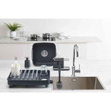 Sink storage/organizer with integrated drain, holder for sponge, brush, detergent and dishcloth, removable, regular size, Gray, Grey Finish In Australia - Darrahopens
