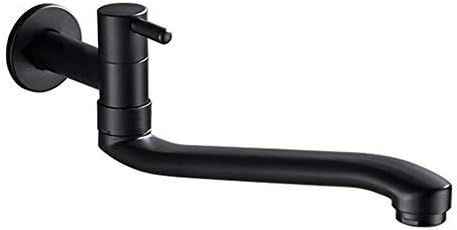 Wall-mounted cold water faucet for washing machine, mop, pool and garden, stainless steel material, Black Finish In Australia - Darrahopens