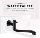 Wall-mounted cold water faucet for washing machine, mop, pool and garden, stainless steel material, Black Finish In Australia - Darrahopens