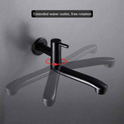 Wall-mounted cold water faucet for washing machine, mop, pool and garden, stainless steel material, Black Finish In Australia - Darrahopens