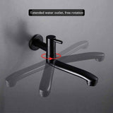 Wall-mounted cold water faucet for washing machine, mop, pool and garden, stainless steel material, Black Finish In Australia - Darrahopens