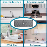 Sink protector, silicone sink mat, faucet splash guard, silicone splash guard under the faucet, kitchen and bath protection
