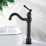High Bathroom Faucet 360 Degree Rotation Rotatable Countertop Mixer, Retro Classic Bathroom Faucet Brass Countertop Mixer, Black Finish In Australia - Darrahopens