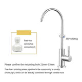 Drinking Water Faucet Kitchen Mixer Stainless Steel Water Filter Faucet, 360 Degree Rotation, 12.2x27cm Overall Size, Silver/Black Finish Options In Australia - Darrahopens