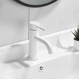 Bathroom Faucet, Stainless Steel Sink Faucet, Water-Saving Flow, Splash Reduction, Ceramic Cartridge, White Finish In Australia - Darrahopens