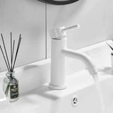 Bathroom Faucet, Stainless Steel Sink Faucet, Water-Saving Flow, Splash Reduction, Ceramic Cartridge, White Finish In Australia - Darrahopens