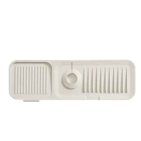 Faucet Splash Pad and Handle Drip Catcher, Silicone Sink Mat for Kitchen Countertop Protection and Drainage Use, Beige Finish In Australia - Darrahopens