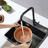 Kitchen Faucet 7-Shaped Kitchen Faucet in 304 Steel Kitchen Faucet 360 Swivel with Removable Aerator Anti-limescale, Black/Brushed Finish Options In Australia - Darrahopens