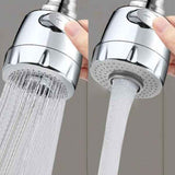 360 Degree Faucet Nozzle with Shower Spray, Kitchen Mixer Adapter, ABS Material, Splash Reduction, Silver Finish In Australia - Darrahopens