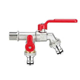 Frost-proof water tap- Outdoor tap with double outlets, leak-resistant use, frost protection, outdoor faucet protection, Silver Finish In Australia - Darrahopens