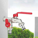 Frost-proof water tap- Outdoor tap with double outlets, leak-resistant use, frost protection, outdoor faucet protection, Silver Finish In Australia - Darrahopens