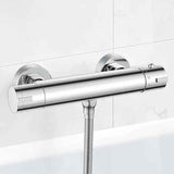 Wall-mounted thermostatic shower mixer with 38 degree C anti-scalding safety lockout, solid brass material, Chrome Finish In Australia - Darrahopens