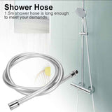 1.5m PVC Flexible Shower Hose for Bathroom Handheld Shower Head, 1/2" Thread, G1/2 Thread, leak-resistant use, Black Finish