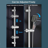 Adjustable Shower Holder with 2 Hooks for 16-27 mm Shower Rod Fit Shower Rail Wall Mounted Hand Shower Holder, 360 Degree Rotation, Chrome Finish In Australia - Darrahopens