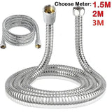 Thick Stainless Steel Shower Hose, 3 m Length, G1/2 Thread, Hand Shower Connection, leak-resistant use, Chrome Finish
