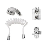 Shower Hose with Nozzle for Washbasin and Sink, Plastic Handheld Sprayer Hose, Universal Compatibility, Chrome Finish