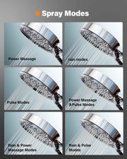 Cobbe Shower Head With Filter- High Pressure Bathroom Nozzle With 6 Spray Modes, Large Strong Flow Rain for Hard Water Filter, Chrome Finish In Australia - Darrahopens