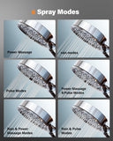 Cobbe Shower Head With Filter- High Pressure Bathroom Nozzle With 6 Spray Modes, Large Strong Flow Rain for Hard Water Filter, Chrome Finish In Australia - Darrahopens