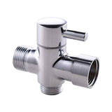 3-way T-connector with shut-off valve for bathroom, 7 x 7 Overall Size, 1 x 3 Overall Size, leak-resistant use, Silver Finish In Australia - Darrahopens
