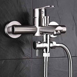 3-way T-connector with shut-off valve for bathroom, 7 x 7 Overall Size, 1 x 3 Overall Size, leak-resistant use, Silver Finish In Australia - Darrahopens