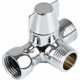 Solid Brass 3-way valve, 3-way diverter valve, 3-way shower valve, G1/2" T-adapter valve, for shower, hand shower and diverter shower, Silver Finish