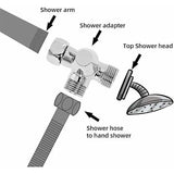 Solid Brass 3-way valve, 3-way diverter valve, 3-way shower valve, G1/2" T-adapter valve, for shower, hand shower and diverter shower, Silver Finish