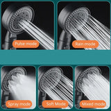5 Spray Modes Adjustable High Pressure Shower One-Button Stop Water Massage Shower Head Water Saving Shower Bathroom Accessories, Black Finish In Australia - Darrahopens