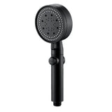 5 Spray Modes Adjustable High Pressure Shower One-Button Stop Water Massage Shower Head Water Saving Shower Bathroom Accessories, Black Finish