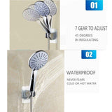 Adjustable shower head holder, self-adhesive hand shower holder with 3M sticker, reusable, durable, waterproof, bathroom wall mount, Chrome Finish In Australia - Darrahopens