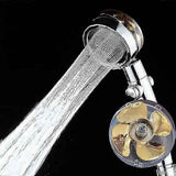 Shower Head Water Saving High Pressure Turbo Propeller Flow Shower Nozzle with Fan Built-in Filter Rain Shower Bathroom Accessories, Blue Finish In Australia - Darrahopens