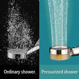 Shower Head Water Saving High Pressure Turbo Propeller Flow Shower Nozzle with Fan Built-in Filter Rain Shower Bathroom Accessories, Blue Finish In Australia - Darrahopens