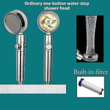 Shower Head Water Saving High Pressure Turbo Propeller Flow Shower Nozzle with Fan Built-in Filter Rain Shower Bathroom Accessories, Blue Finish In Australia - Darrahopens