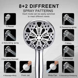 Shower Head 8+2 Functions Handheld Shower Nozzle with High Pressure Water Jet and Detachable Hose, high-pressure spray In Australia - Darrahopens