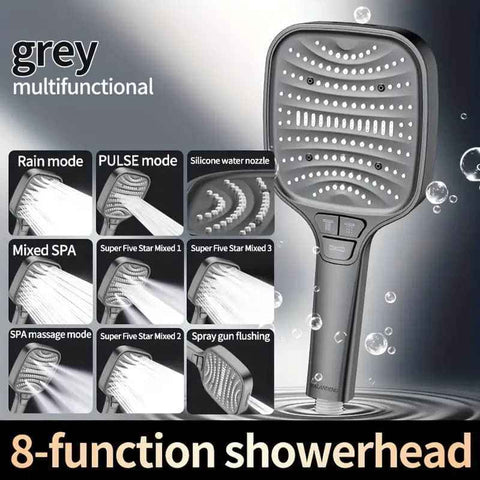Large Panel Shower Head, 8 Adjustable Positions, Wide Water Outlet, Handheld Bathroom Shower Accessory, Chrome Finish In Australia - Darrahopens