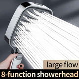 Large Panel Shower Head, 8 Adjustable Positions, Wide Water Outlet, Handheld Bathroom Shower Accessory, Chrome Finish In Australia - Darrahopens