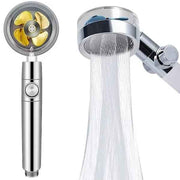 Shower Nozzle / Shower Handle- Shower Head with Turbo Fan, plastic material, 360 Degree Rotation, 26 x 8 cm Overall Size, Silver/Blue Finish Options In Australia - Darrahopens
