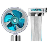 Shower Nozzle / Shower Handle- Shower Head with Turbo Fan, plastic material, 360 Degree Rotation, 26 x 8 cm Overall Size, Silver/Blue Finish Options In Australia - Darrahopens