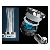Shower Nozzle / Shower Handle- Shower Head with Turbo Fan, plastic material, 360 Degree Rotation, 26 x 8 cm Overall Size, Silver/Blue Finish Options In Australia - Darrahopens