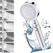High Pressure Water-Saving Hand Shower Head, 5 Spray Types, Handheld Bathroom Shower Head, Easy-Clean Nozzle, Chrome Finish In Australia - Darrahopens