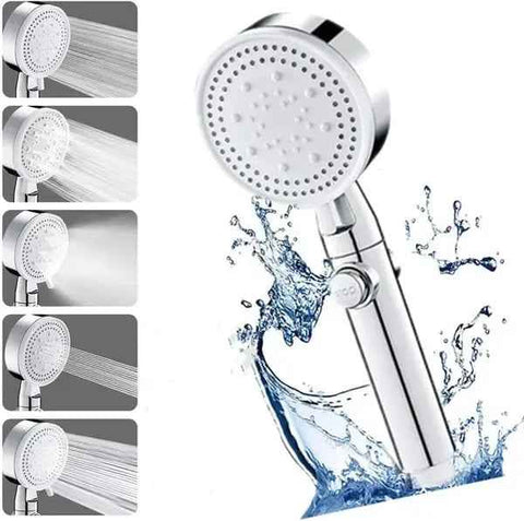 High Pressure Water-Saving Hand Shower Head, 5 Spray Types, Handheld Bathroom Shower Head, Easy-Clean Nozzle, Chrome Finish In Australia - Darrahopens