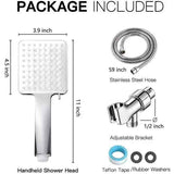 Handheld High Pressure Shower Head with 6 Spray Modes, 1.5m Shower Hose, ABS material, G1/2 Thread, Silver Finish In Australia - Darrahopens