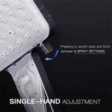 Handheld High Pressure Shower Head with 6 Spray Modes, 1.5m Shower Hose, ABS material, G1/2 Thread, Silver Finish In Australia - Darrahopens