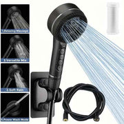 High Pressure Shower Head with 1.5 m Hose and Bracket, Piano Key Spray Control, Durable ABS Plastic, Black Finish In Australia - Darrahopens
