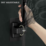 Shower Head Holder, 360 Degree Rotation Adjustable, Self-Adhesive, No Drilling, Waterproof, Universal, ABS material, Black Finish In Australia - Darrahopens